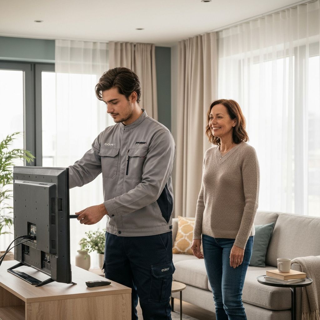 Technician providing home service